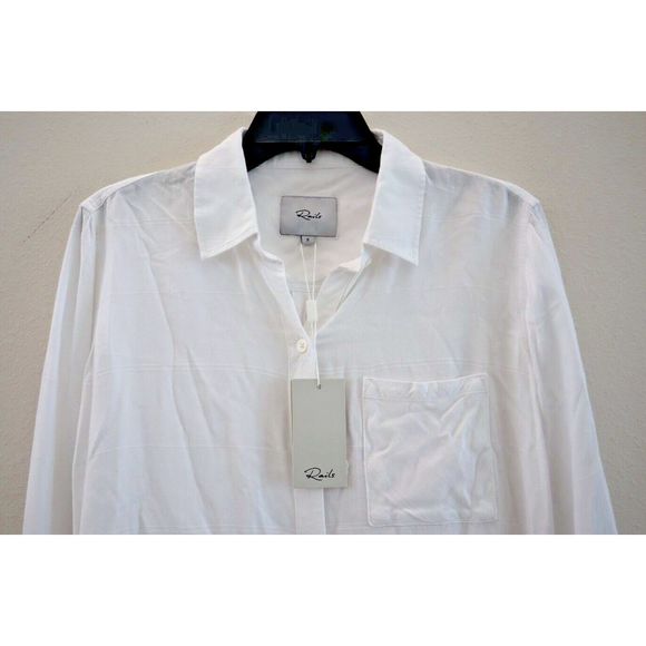 Rails 100-550-1410 Women Sz S Hunter Ivory Check Button Up L/S Shirt $158+ - Picture 3 of 12